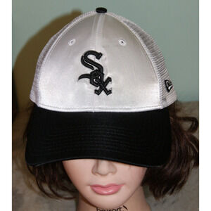 Chicago White Sox Womens New Era Hat Cap White Satan Trucker Hat Cap Black Bill